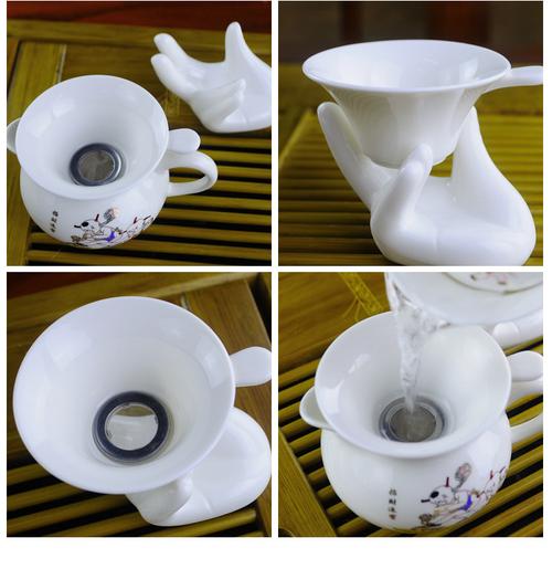 现货直销茶具配件茶具茶漏陶瓷茶漏白瓷生产批发